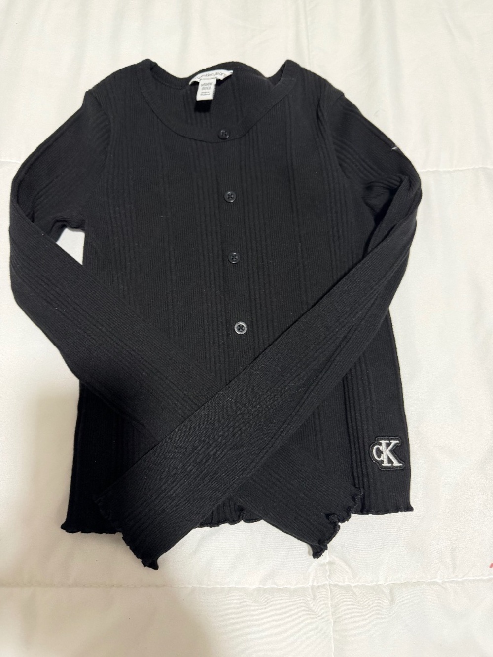 Calvin Klein ribbed long sleeve top girls